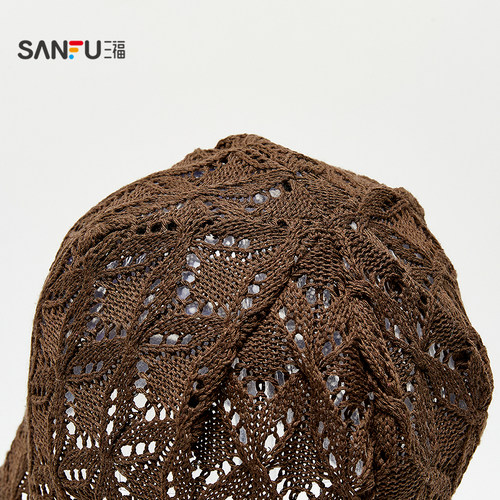 三福挂绳针织小标西瓜帽 休闲创意潮流服饰配件造型帽子854725 - 图3