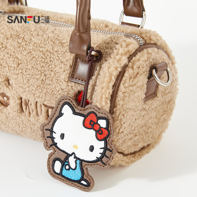 Sanfu Hello Kitty cylindrical bag crossbody bag decorative bag daily storage good things bag 849305