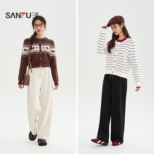 到手122！三福冬季新款宽松糯米裤