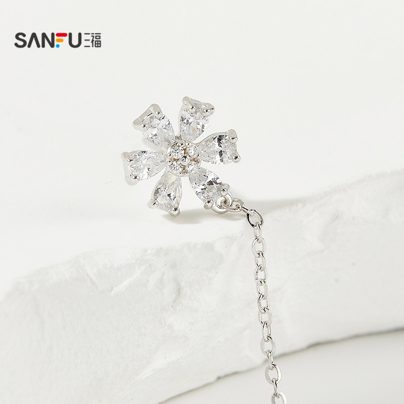 三福925银休闲时尚双耳洞耳钉单个 个性首饰配饰耳环845486,淘宝优惠券,粉丝福利购,淘宝优惠卷