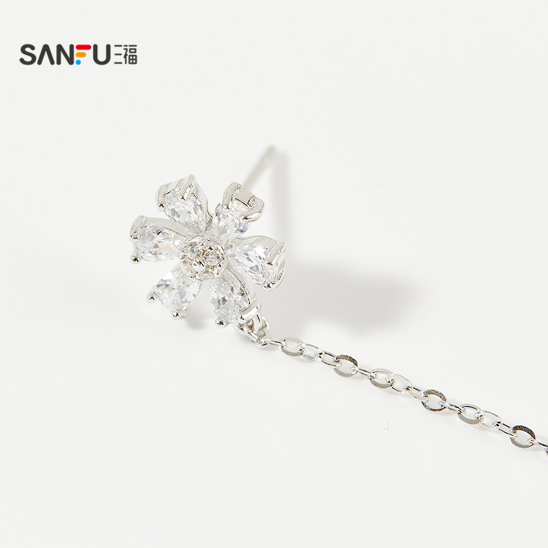 三福925银休闲时尚双耳洞耳钉单个 个性首饰配饰耳环845486,淘宝优惠券,粉丝福利购,淘宝优惠卷