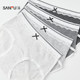 Sanfu women's low-waist butt-covering underwear Gray solid color small lace edge breathable cotton semi-boxer briefs 504275