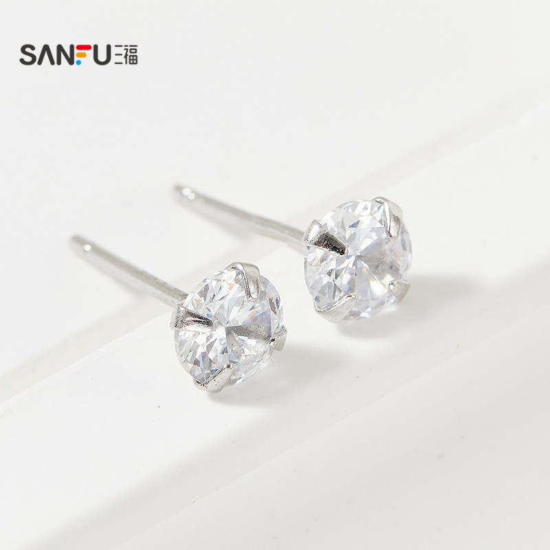 三福925银闪闪彩耳钉一对 闪耀时尚首饰配饰耳环耳饰849062,淘宝优惠券,粉丝福利购,淘宝优惠卷