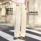 Sanfu Casual Pants 2026 New Summer Loose High-waisted Slim Wide-Leg Pants Straight-leg Grey Pit Striped Pants Pants Women's Clothing