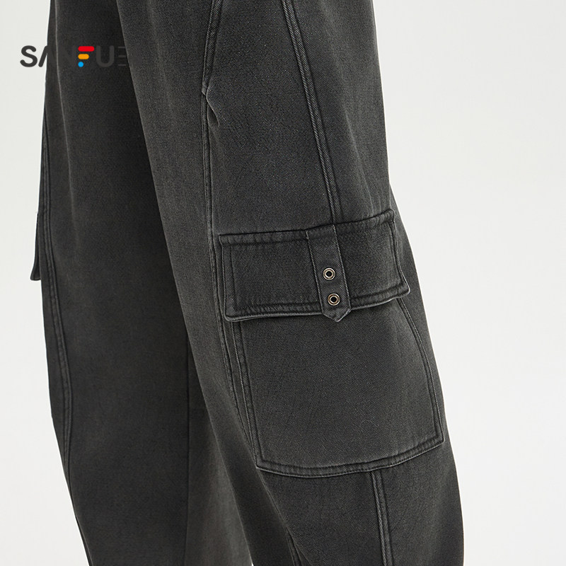 三福2025冬季男士分割结构弯刀休闲裤 街潮宽松工装裤513344,淘宝优惠券,粉丝福利购,淘宝优惠卷