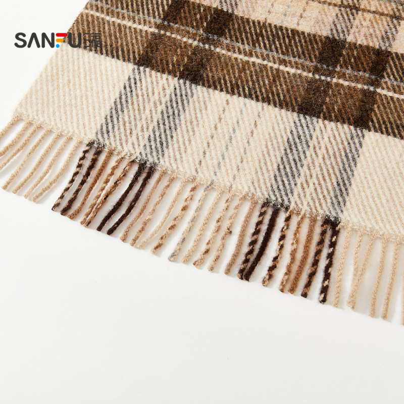 三福复古格长巾围巾 时尚氛围服饰配件造型配饰保暖围脖850638,淘宝优惠券,粉丝福利购,淘宝优惠卷