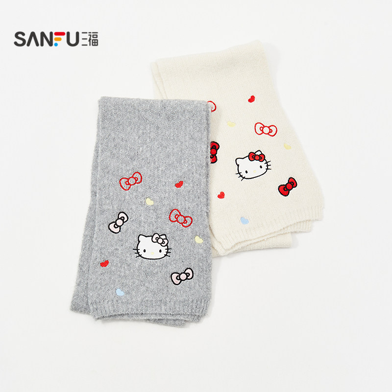 三福三丽鸥刺绣长巾围巾 清新甜美服饰配件配饰围脖848236,淘宝优惠券,粉丝福利购,淘宝优惠卷