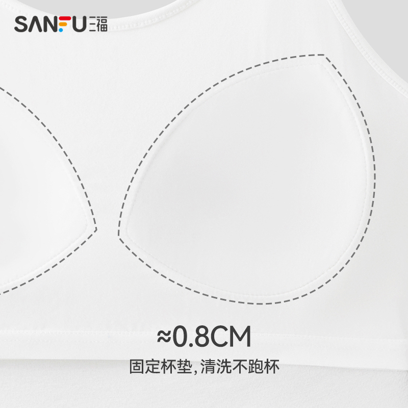 三福2024夏季带胸垫带杯吊带背心女内衣日常通勤打底修身内搭上衣-图2