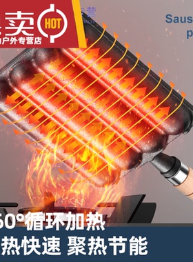 GUBPMTSHIM铸铁烤肠锅家用烤肠机烤肠淀粉肠烤机小型烤肠模具户外