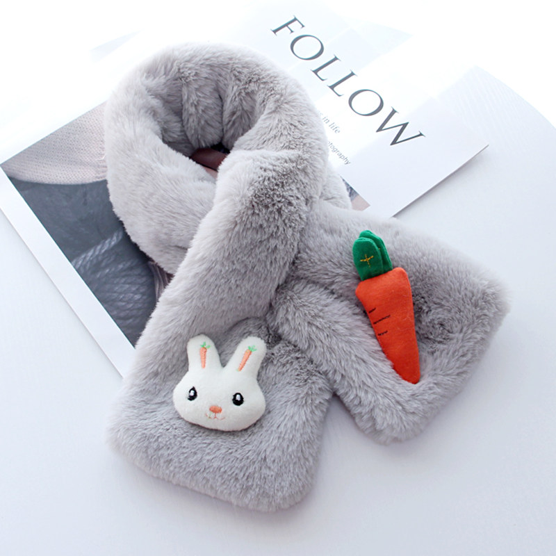 儿童围巾女冬季女宝宝可爱卡通兔子毛绒围脖韩版加厚保暖脖套亲子,淘宝优惠券,粉丝福利购,淘宝优惠卷