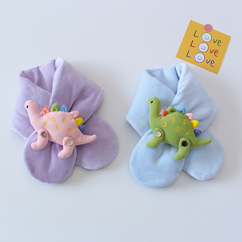 可爱恐龙儿童围巾冬季柔软小孩子宝宝围脖保暖夹棉男女童防风脖套,淘宝优惠券,粉丝福利购,淘宝优惠卷