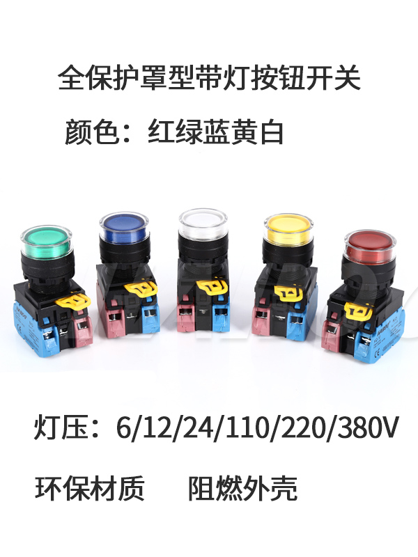 和泉YW1L-MF2E/MA2E同款 带灯保护型防水复位或自锁按钮开关22MM - 图0