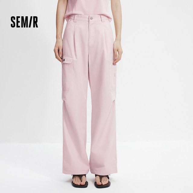 Semir pleated drawstring ຂາກ້ວາງເຮັດວຽກ pants ບາດເຈັບແລະສໍາລັບແມ່ຍິງ