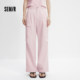 Semir pleated drawstring ຂາກ້ວາງເຮັດວຽກ pants ບາດເຈັບແລະສໍາລັບແມ່ຍິງ