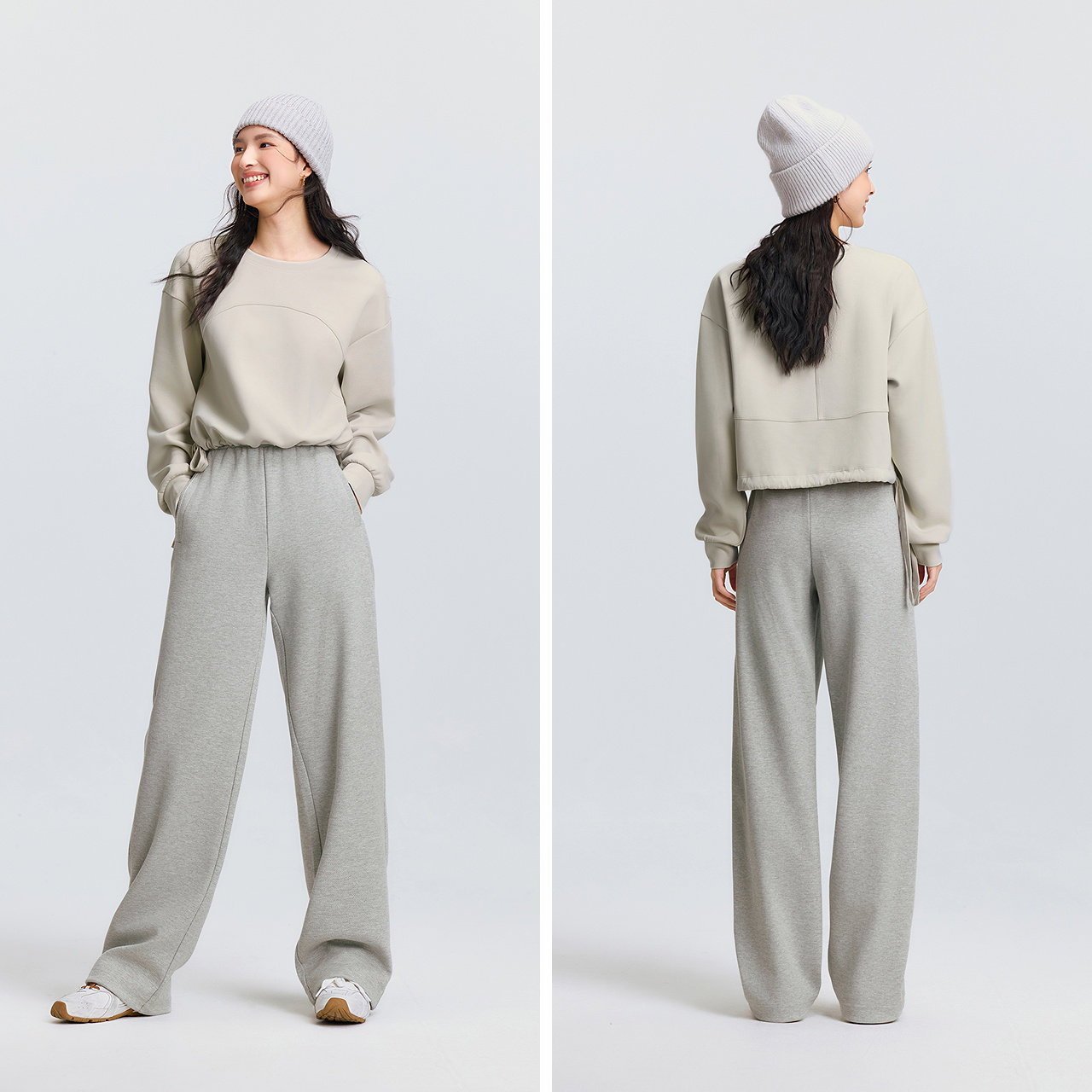 森马卫衣女春季短款圆领宽松字母抽绳休闲ins潮流简约小心机上衣,淘宝优惠券,粉丝福利购,淘宝优惠卷