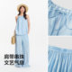 Semir suspender wide leg pants imitation linen texture suit for women