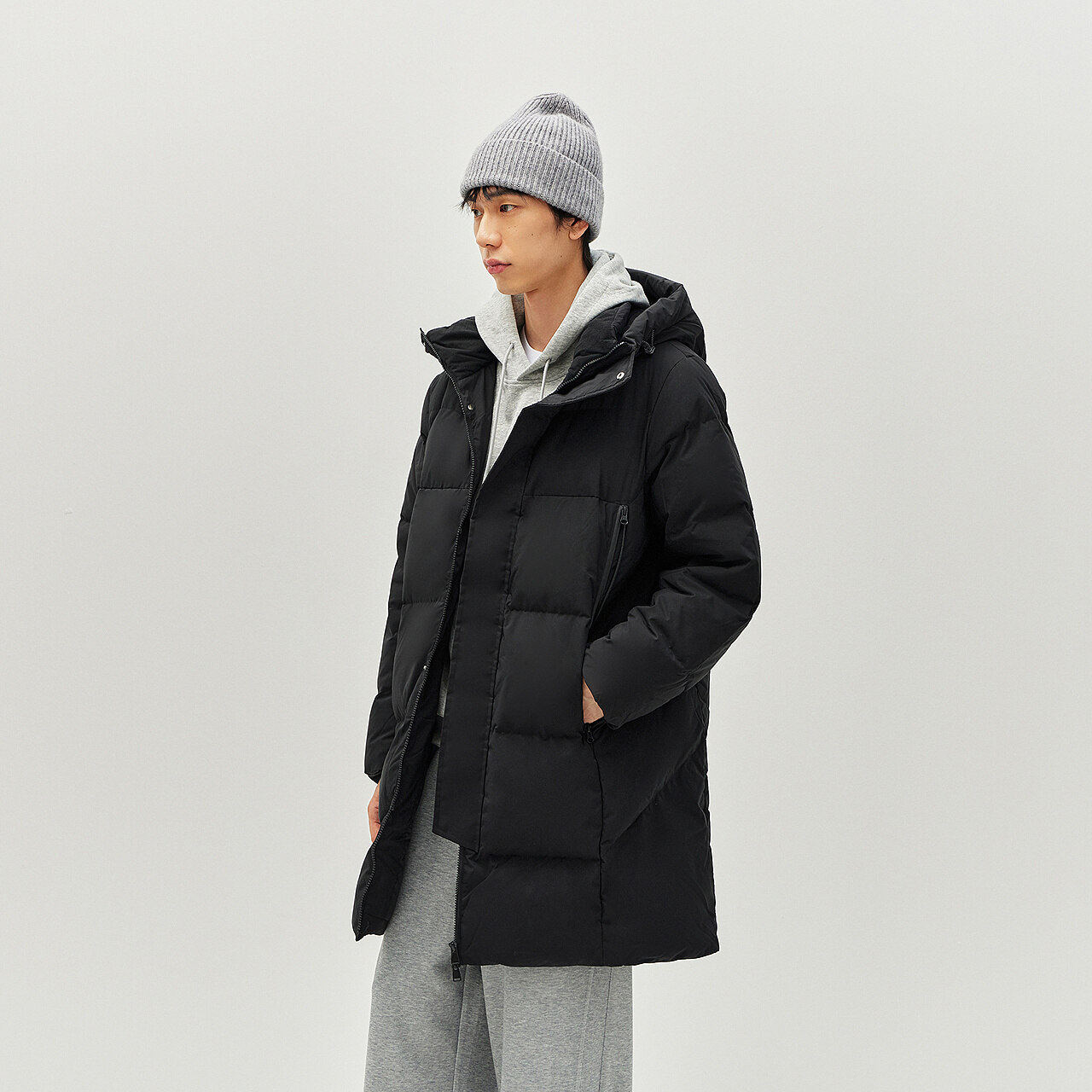 森马羽绒服男冬季90绒子防风三防2025新款户外长款连帽面包服保暖