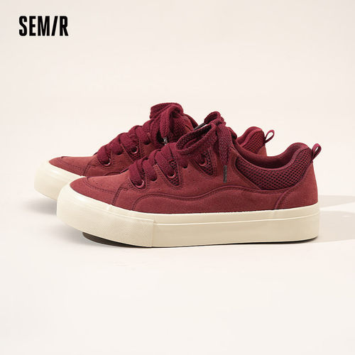 Semir男鞋板鞋2025秋冬新款红色复古面包鞋百搭男士运动休闲鞋子 - 图0