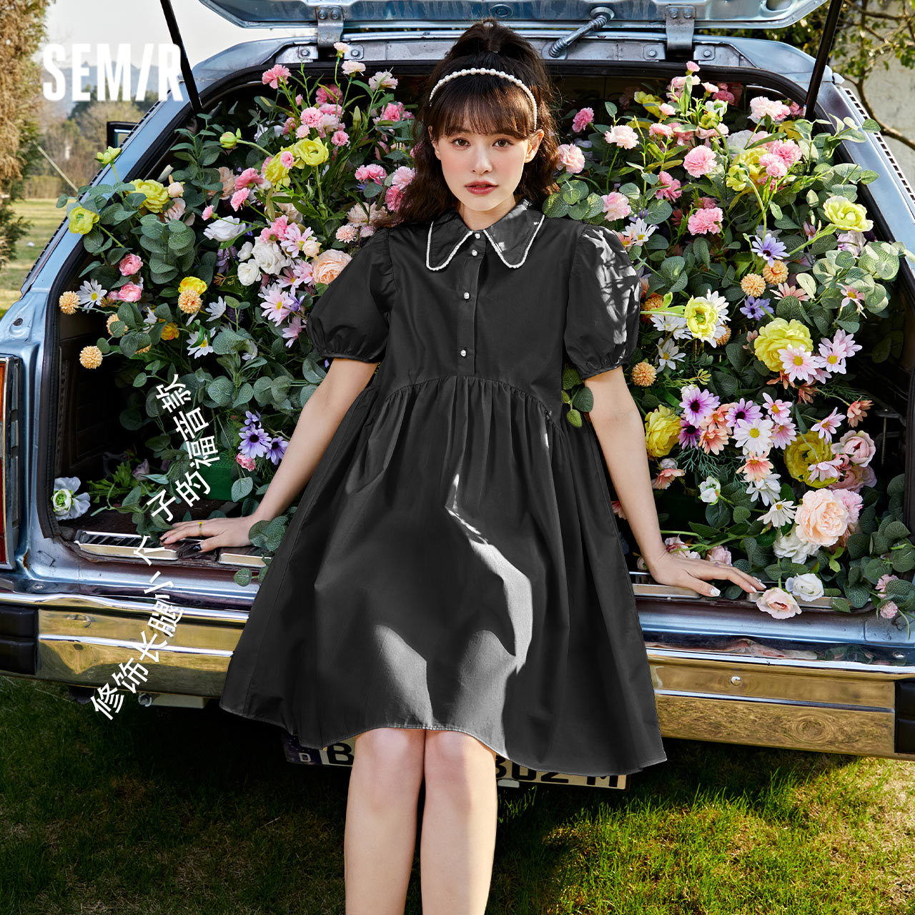 森马连衣裙女夏衬衫裙气质新款宽松公主裙子