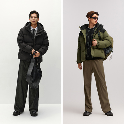 森马外套情侣面包服防风羽绒服男