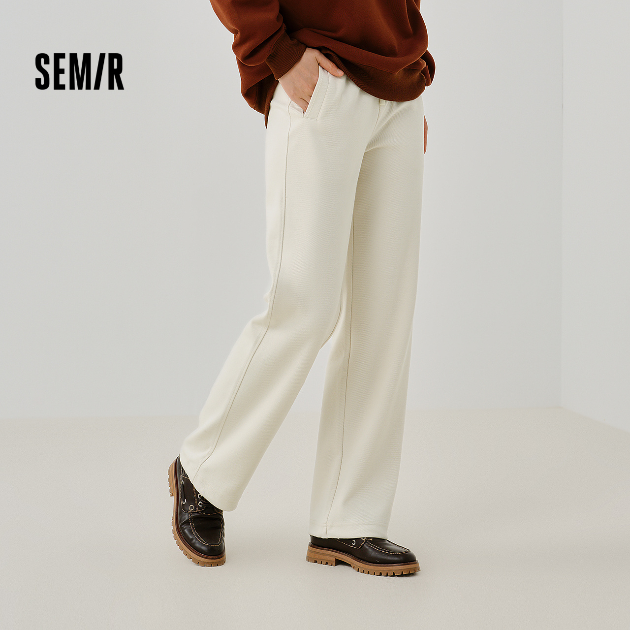 [商场同款]森马休闲裤女百搭阔腿裤2025新款春季抽绳卫裤ins潮流