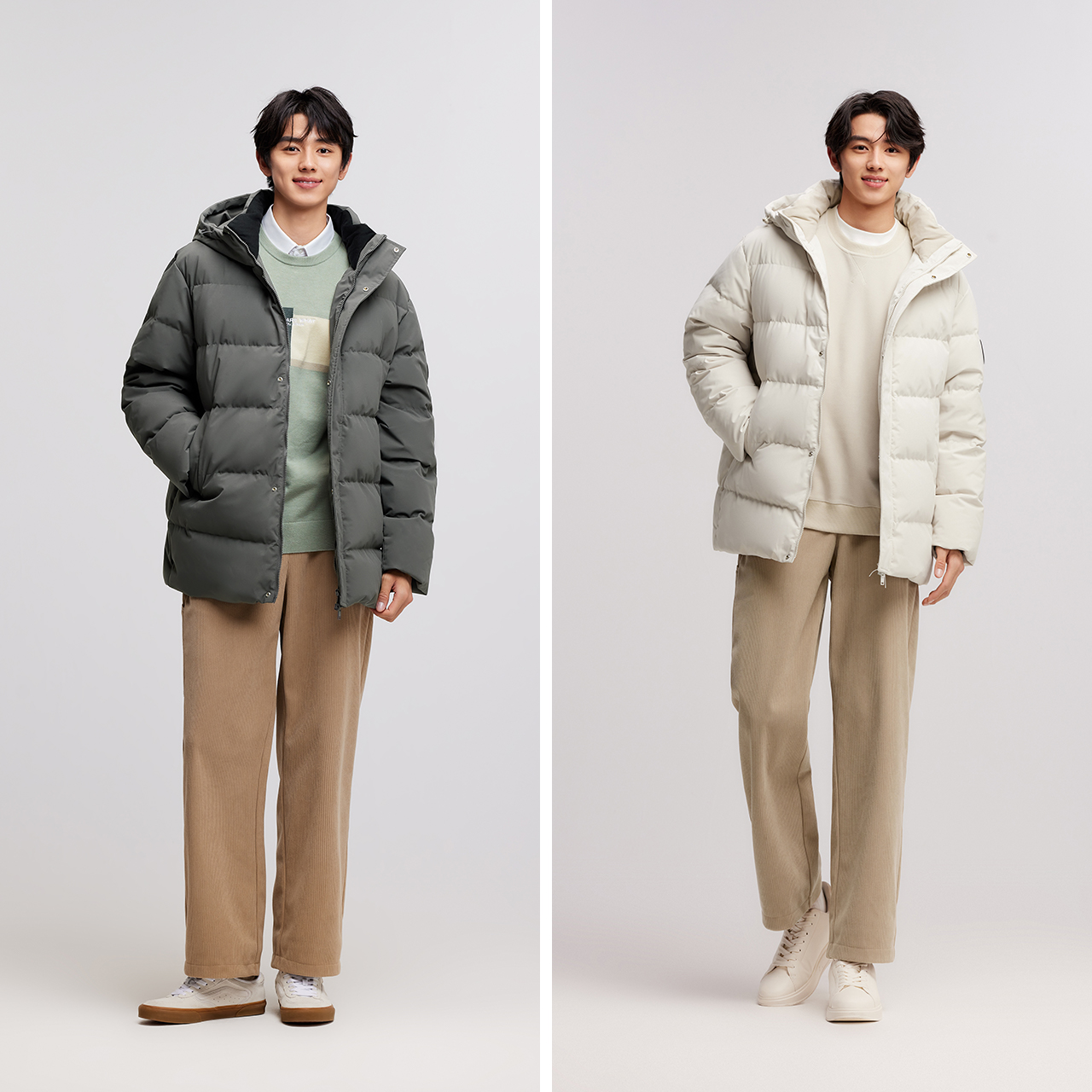 森马羽绒服男防风防水防油防污2024冬季新款连帽中长款外套厚百搭