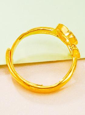 民族风双爱心镀金女指饰