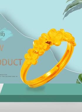 轻奢仿金复古花朵女戒指