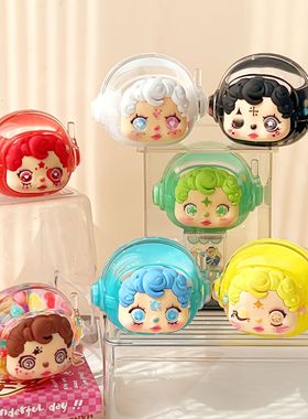 抖音同款可爱爆款流沙奶豆宇航员入油流沙diy饰品潮玩摆件儿童