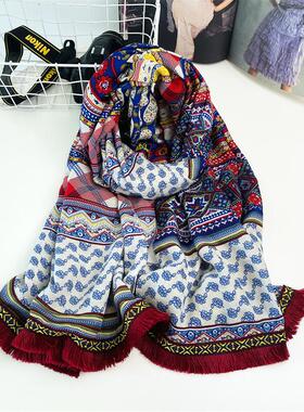 圣亚丝蒂秋冬花边韩版女围巾