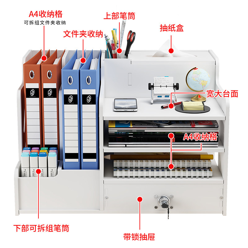 文件架收纳神器多层大容量文件夹收纳盒整理创意文具置物架文件框桌面整理文件盒办公书架框简约A4纸收三加二,淘宝优惠券,粉丝福利购,淘宝优惠卷