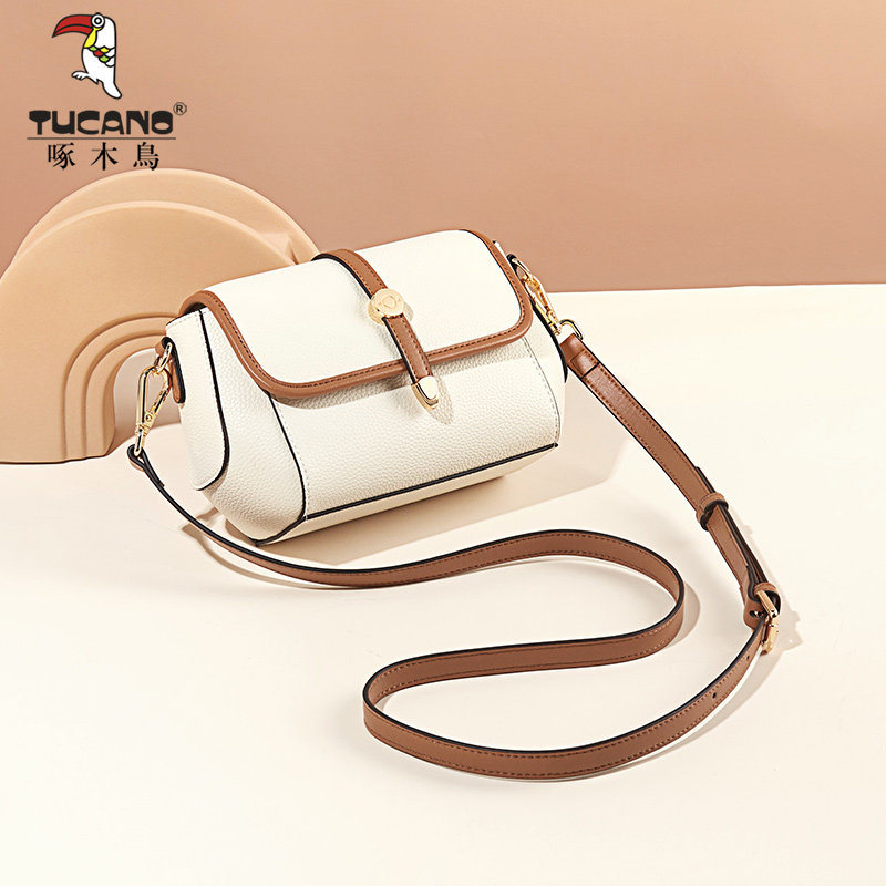 啄木鸟真皮2023新款法式小众斜挎包 啄木鸟女士包袋