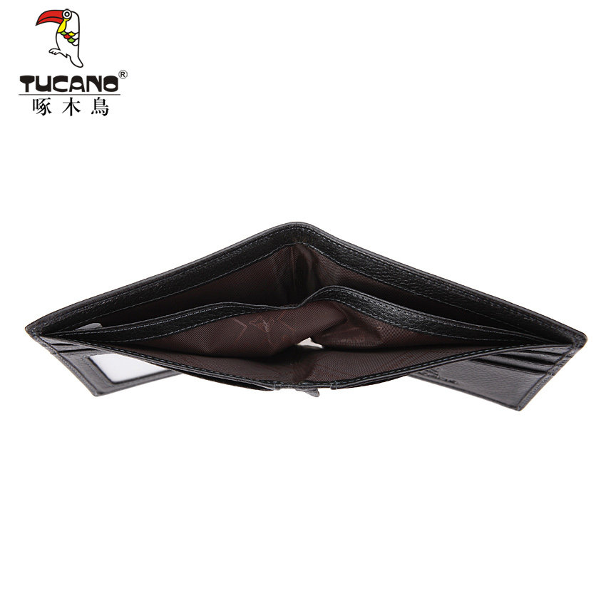 啄木鸟男钱包男士短款头层牛皮撞色 啄木鸟钱包