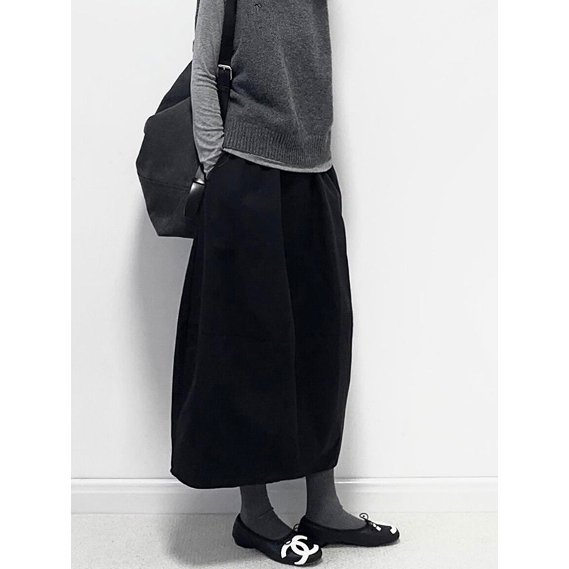 大码黑色毛呢花苞半身裙女胖妹妹高腰mm显瘦遮胯蓬蓬中长a字伞裙,淘宝优惠券,粉丝福利购,淘宝优惠卷