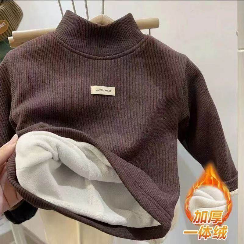 冬装德绒打底衫保暖儿童装宝宝半高领男童女童加绒加厚长袖T恤,淘宝优惠券,粉丝福利购,淘宝优惠卷