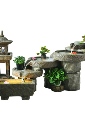 创意大假山喷泉流水摆件鱼池园林造景阳台庭院室内软装饰水系景观