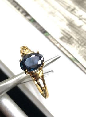 18k金 蓝宝石戒指  宝石戒指 女戒婚戒 爱的象征指环