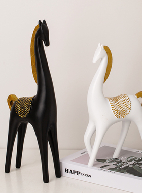 客厅动物创意马摆件装饰品