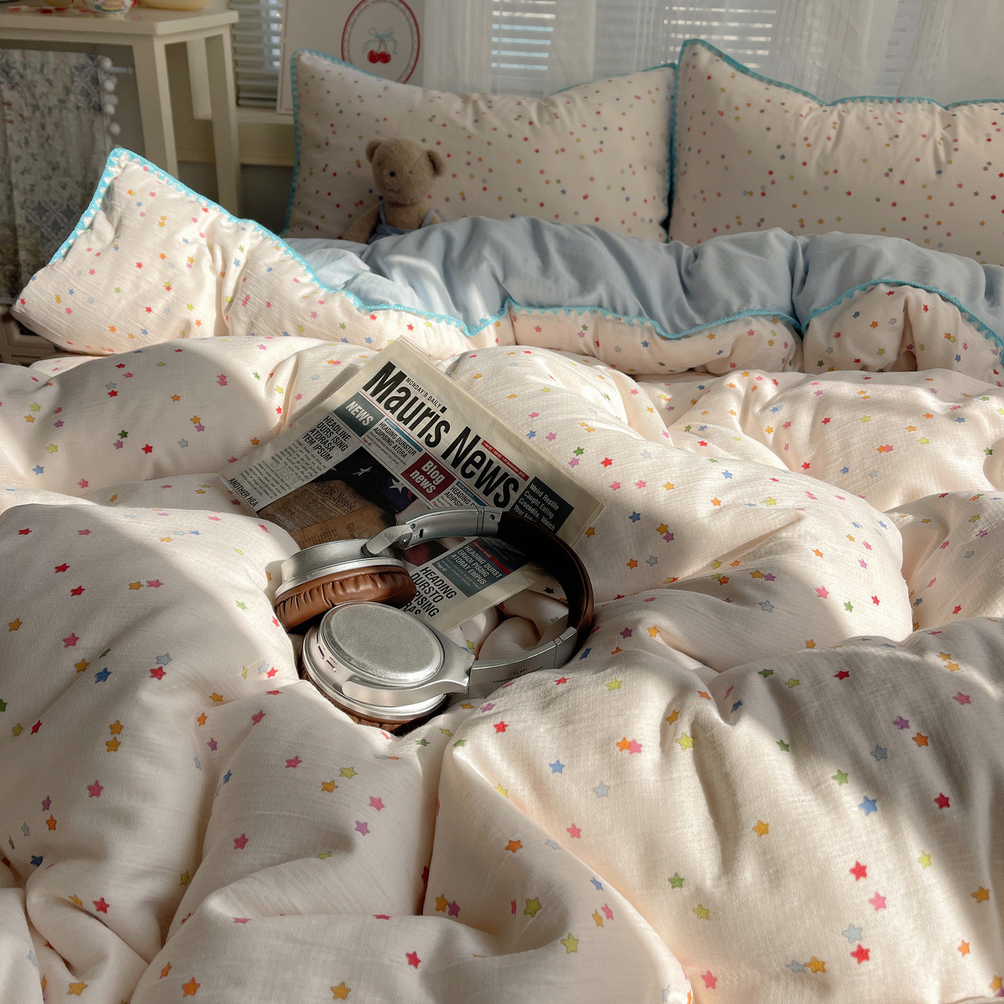 ins贝壳边床上四件套纯棉全棉2026新款床单被套大学生宿舍三件套4