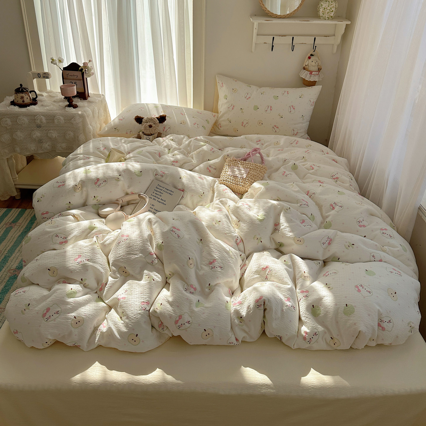 A类纯棉床上四件套新款小清新全棉单件被套罩学生宿舍床单三件套4