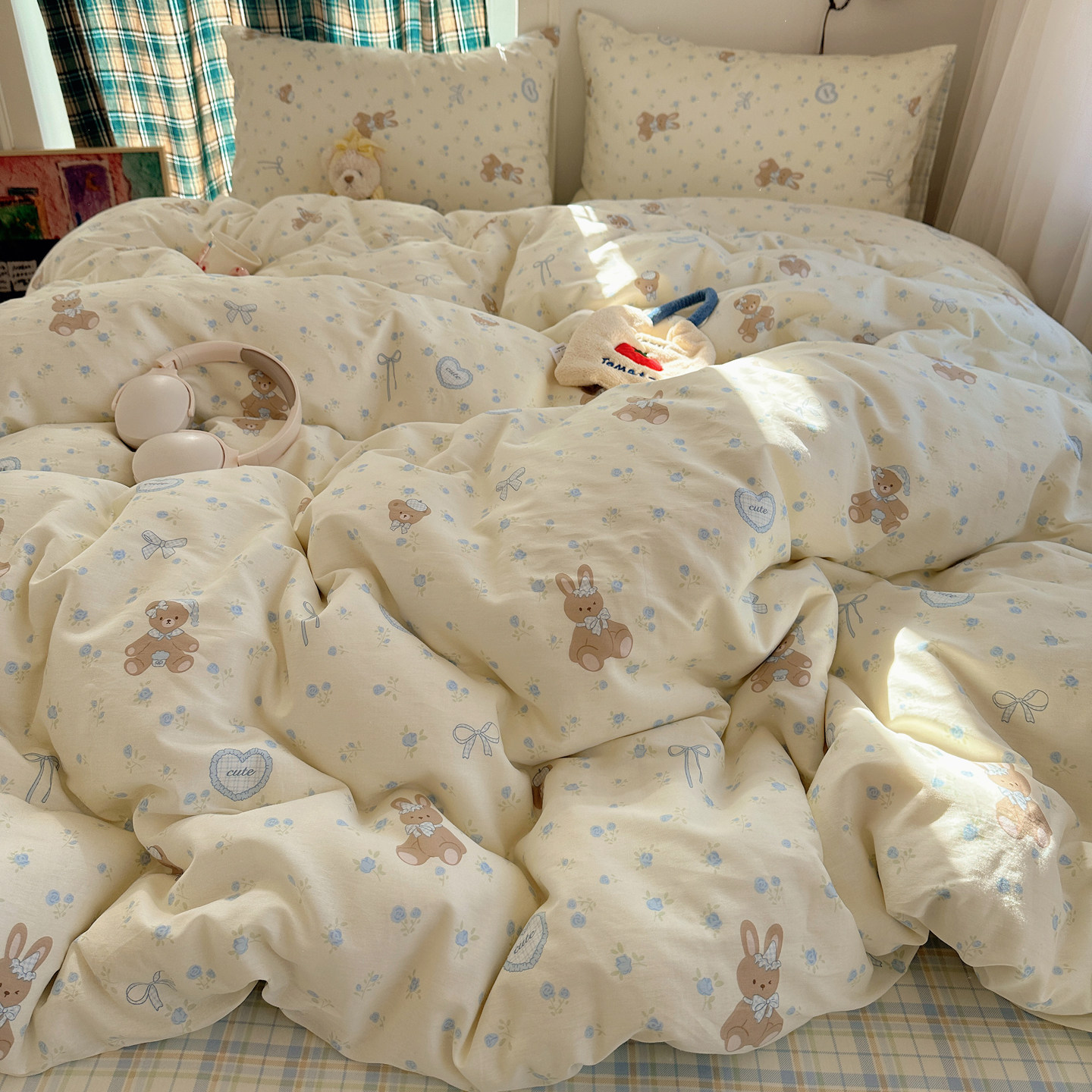 四件套纯棉100全棉2026新款床上用品床单被套床笠学生宿舍三件套4