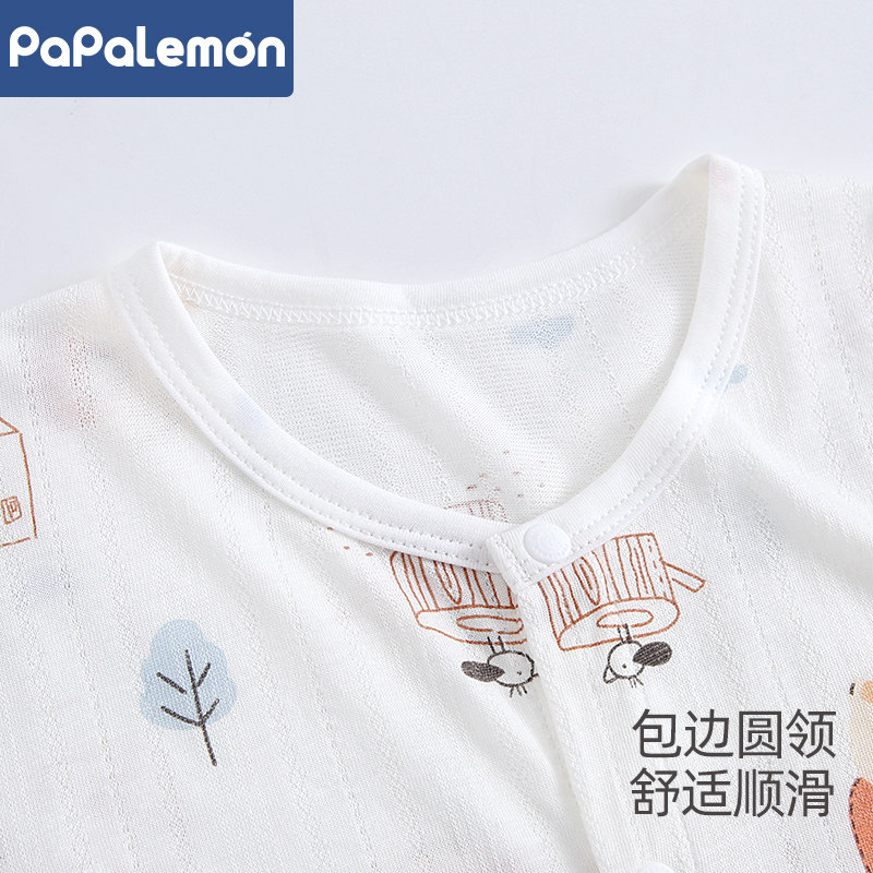 Lemon crawling baby underwear set summer thin baby home air-conditioning clothing pajamas split two-piece summer suit