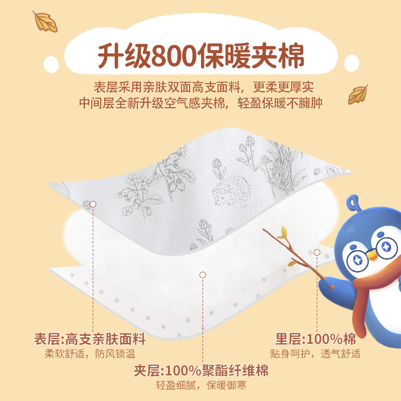 柠檬爬爬婴儿睡袋冬款夹棉保暖防踢被宝宝防惊跳分腿睡袍冬季用品