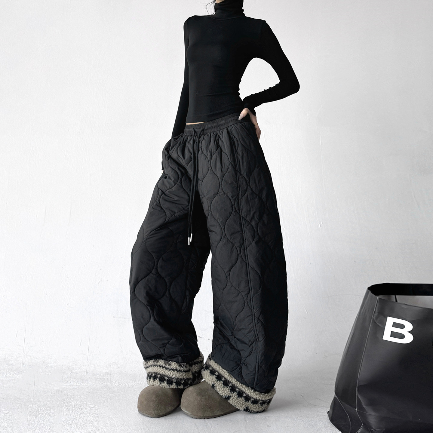 超火2025冬季新款棉裤女潮牌户外防风加厚保暖滑雪裤直筒休闲裤子,淘宝优惠券,粉丝福利购,淘宝优惠卷