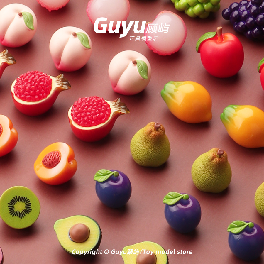 仿真迷你小水果模型盲袋食玩微缩摆件榴莲葡萄苹果香蕉荔枝玩具 - 图1