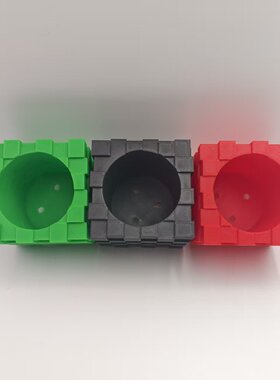 跨境爆款3D打印方格拼接像素立方多肉鲜花家居便捷盆栽装饰摆件