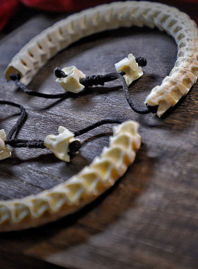 豪珠蛇骨手链文玩手串情侣时尚饰品潮流男礼物精选21mm