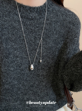 极简风水滴吊坠项链冷淡风休闲时