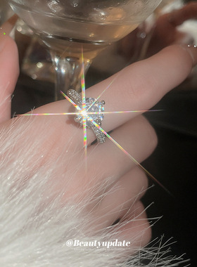 秋冬轻奢镶钻锆石戒指小众冷淡风