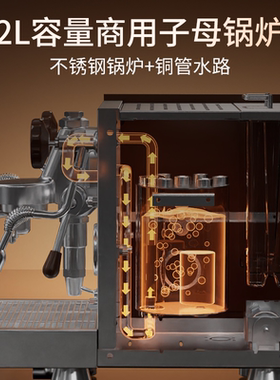 UKOEO高比克K5咖啡机半自动2L蒸汽锅炉小型专业家商用意式半自动